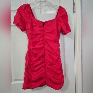 Elegant Red Ruched Dress
